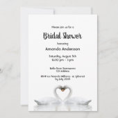 Les cygnes adorent blanc nuptiale invitation (Devant)