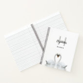 Les cygnes aiment le monogramme blanc journal (Intérieur)