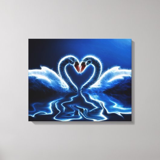 Les cygnes dans l'amour toile enveloppée (Recto)