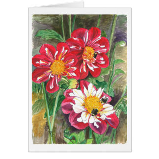Les dahlias et gaffent des abeilles