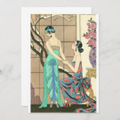 Les dames Art Déco par les invitations à la fenêtr (Devant / Derrière)