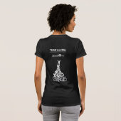 Les dames court-circuitent le noir de T-shirt de (Dos entier)