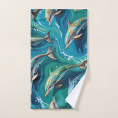 Les dauphins nagent (Serviette à main)