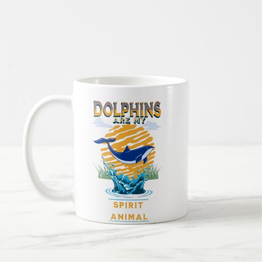 Les dauphins sont mon esprit Animal Café Mug (Gauche)
