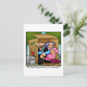 Les dépenses de Noël Malheur Humour Carte postale (Debout devant)