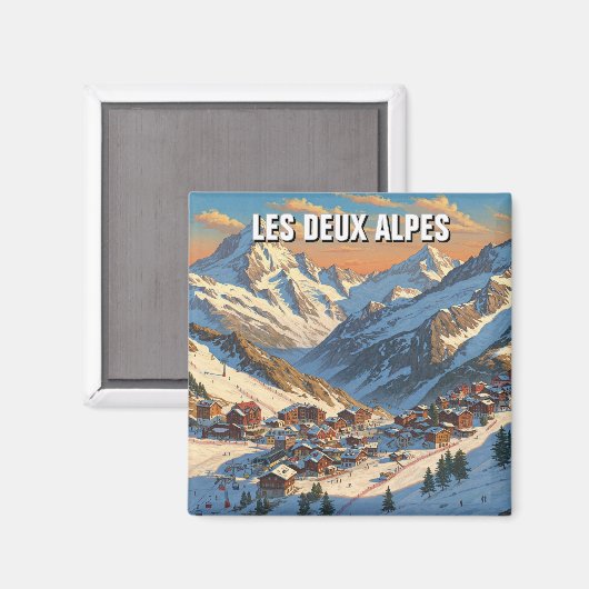 Les Deux Alpes Frankrijk Reizen Magneet (Voorkant / Achterkant)