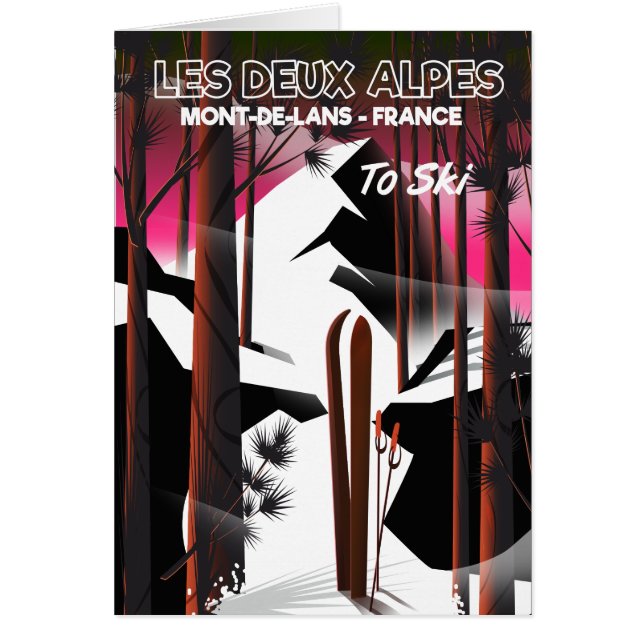 Les Deux Alpes, Frankrijk ski reisposter (Voorkant)