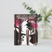 Les Deux Alpes, Franse skiposter Briefkaart (Staand voorkant)