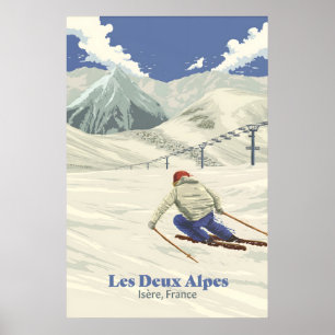 Les Deux Alpes Skigebied Reisposter Poster