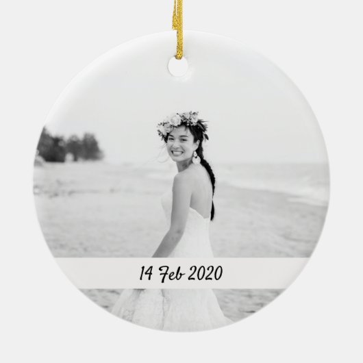 Les deux côtés Mariage Photo ornements Keepsaké Ca (Dos)