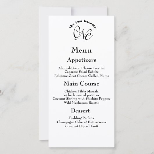 Les deux deviennent un menu Mariage blanc et noir (Devant)