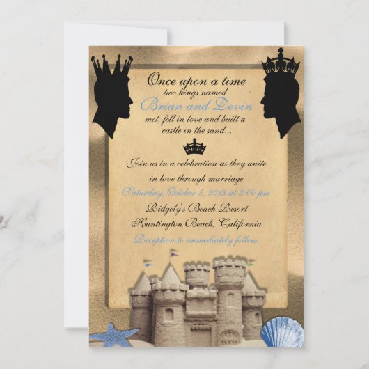 Les deux Rois Custom Gay Wedding Invitations (Devant)