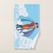 Les deux superhéros de SlipperyJoe embrassant un v (Serviette à main)