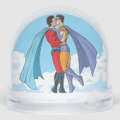 Les deux superhéros de SlipperyJoe embrassant un v (Arrière)