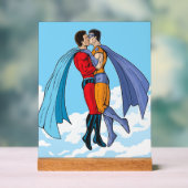 Les deux superhéros de SlipperyJoe embrassant un v (Neutre)