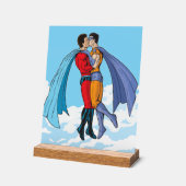 Les deux superhéros de SlipperyJoe embrassant un v (Angle)