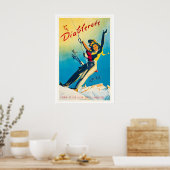 Les Diablerets Switzerland Vintage Ski Poster (Cuisine)
