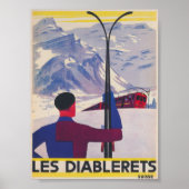 Les Diablerets Zwitserland Ski Poster (Voorkant)
