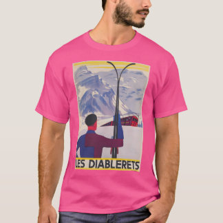 Les Diablerets Zwitserland Ski Poster T-shirt
