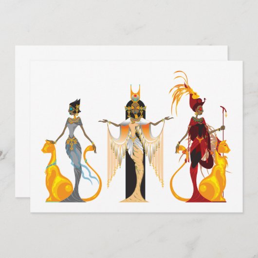 Les divas des invitations de l'Egypte (Devant / Derrière)