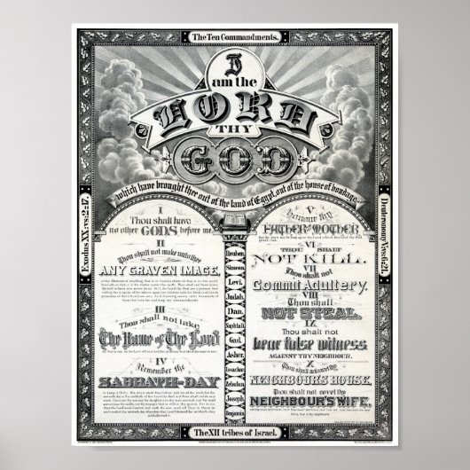 Les Dix Commandements 1876 Poster vintage restauré (Devant)