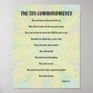 Les Dix commandements - affiche florale en pastel