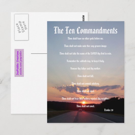 Les Dix Commandements - Coucher de soleil #3 Carte (Devant / Derrière)