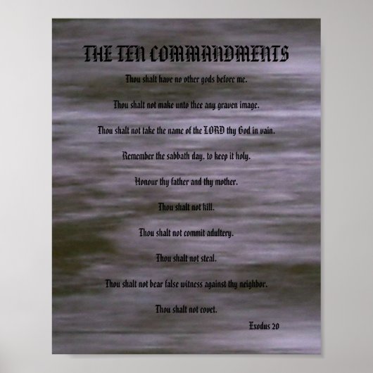 Les Dix Commandements - Gris Streaks Poster (Devant)