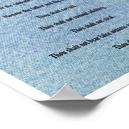 Les Dix Commandements - Poster du Denim Bleu (Coin)