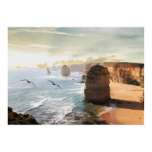 Les douze apôtres vue plage Australie Poster