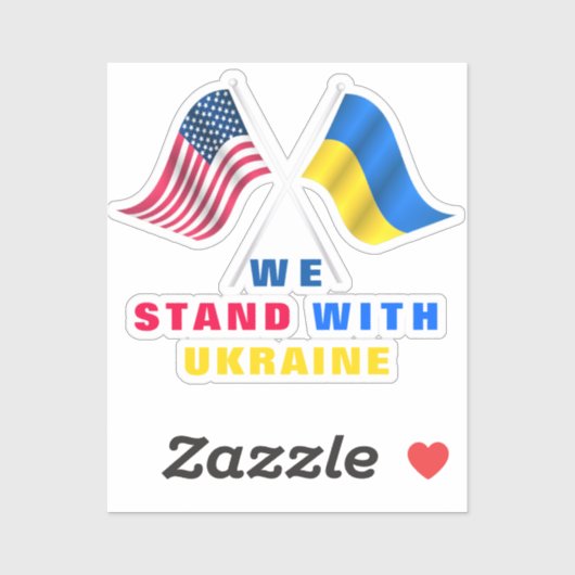 Les drapeaux USA et Ukraine soutiennent le Sticker (Feuille)