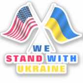 Les drapeaux USA et Ukraine soutiennent le Sticker (Recto)