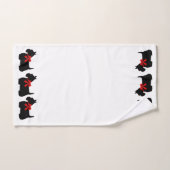 Les écossais Terrier/arc rouge, blanc ou (Serviette à main)