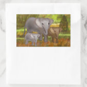 Les éléphants dans la forêt tropicale Stickers (Sac)
