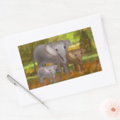 Les éléphants dans la forêt tropicale Stickers (Enveloppe)