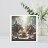 Les éléphants fêtent, invitation d'anniversaire de (Debout devant)