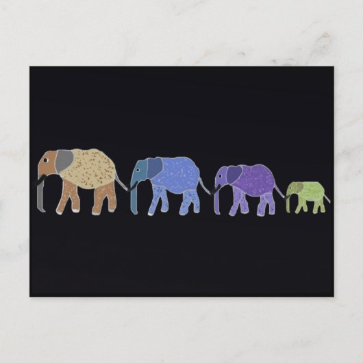 Les éléphants n'oublient jamais carte postale (Devant)