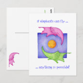Les Éléphants Peuvent Voler ! Carte postale (Devant / Derrière)