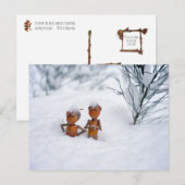 Les elfes de maïs sur la neige - carte postale hiv (Devant / Derrière)