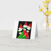 Les elfes de Noël cuisine style elf carte de voeux (Fleur jaune)