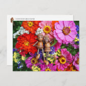 Les elfes d'maïs sur le spray de fleurs carte post (Devant / Derrière)