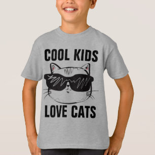 LES ENFANTS COOLS AIMENT LES CHATS Garçons T-Shirt