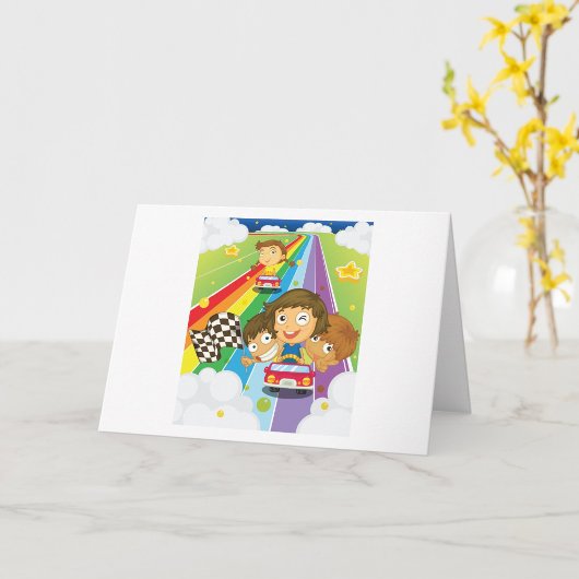 Les Enfants Courent Sur Une Carte Arc-En-Ciel