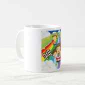 Les Enfants Courent Sur Une Mug À Café Arc En Ciel (Devant gauche)