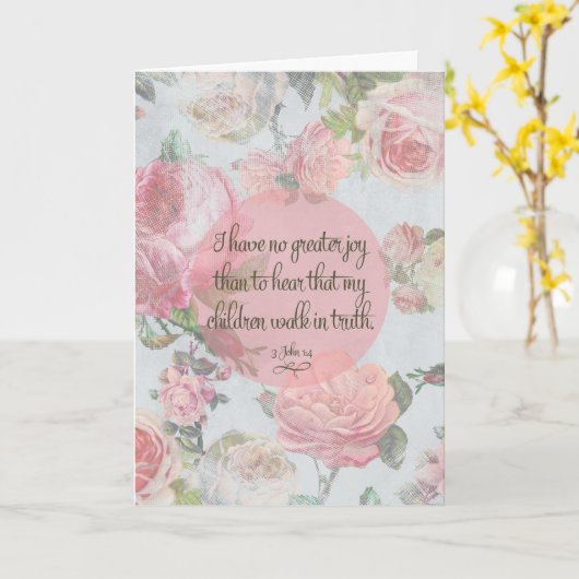 Les enfants marchent dans la vérité - carte de fêt (Fleur jaune)