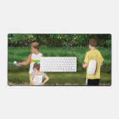 Les enfants pêchent dans l'étang local (Clavier et souris)