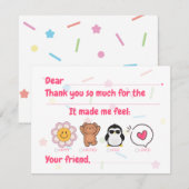 Les Enfants Remplissent En Carte de remerciements (Devant / Derrière)