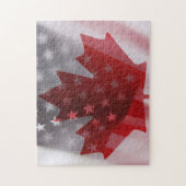 Les États-Unis et le Canada flags jigsaw puzzle (Vertical)
