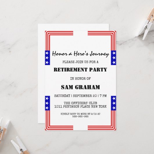les états-unis lancent des invitations à la retrai (Devant/Arrière en situation)