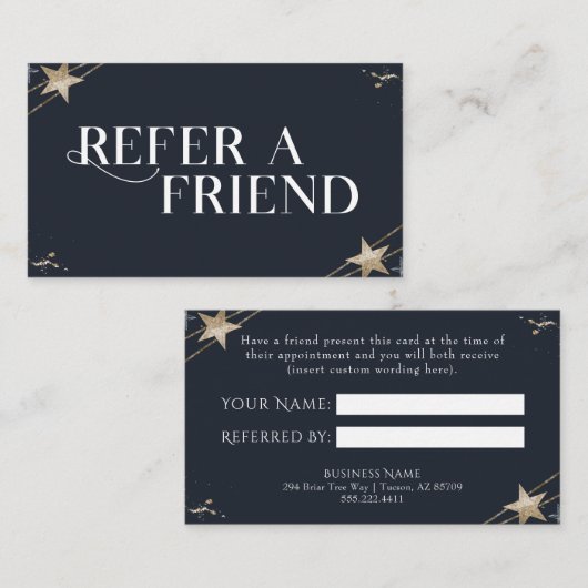 Les Étoiles Cosmiques Référencent Une Carte De Réf (Devant / Derrière)